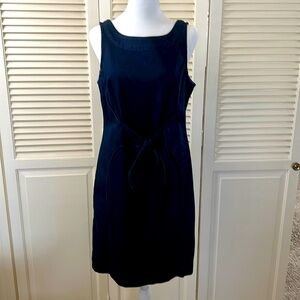 Holding Horses Denim sheath dress with faux tie